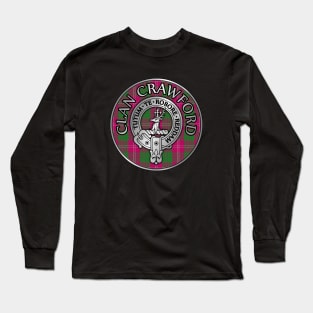 Clan Crawford Crest & Tartan Long Sleeve T-Shirt